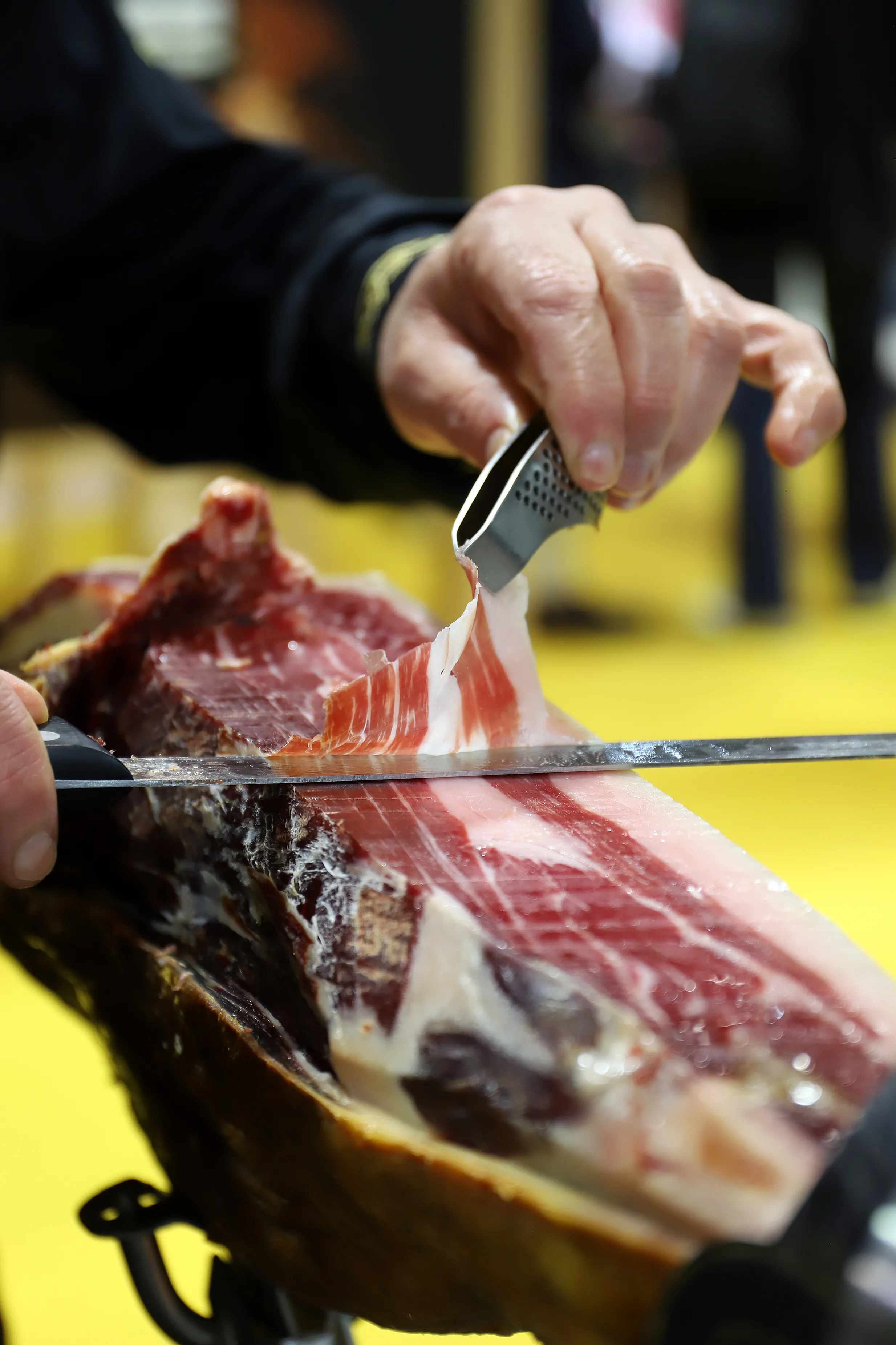 Découpe de Bellota iberique événement gastronomique